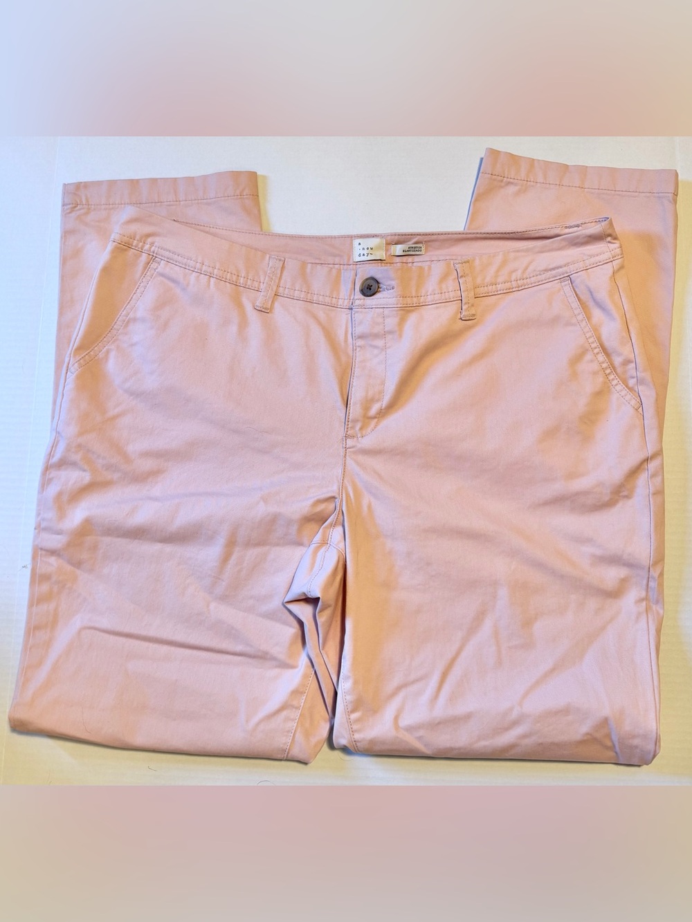 A New Day Pink Chino Pants Stretch Ankle Straight Leg Size 14 Target